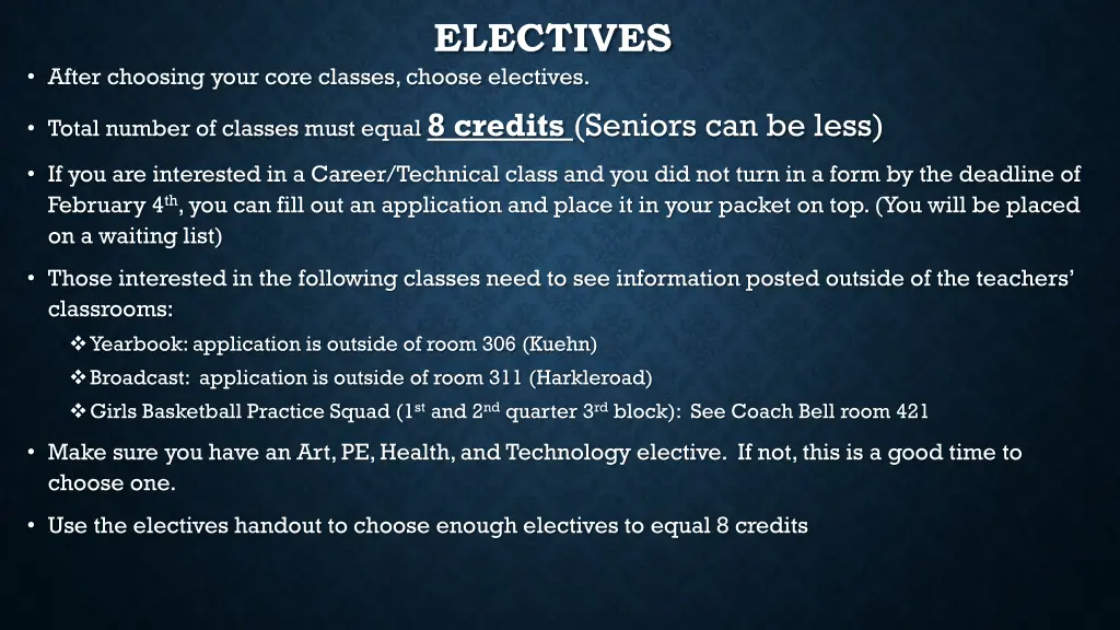 electives