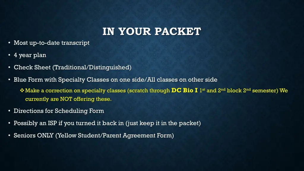 in your packet