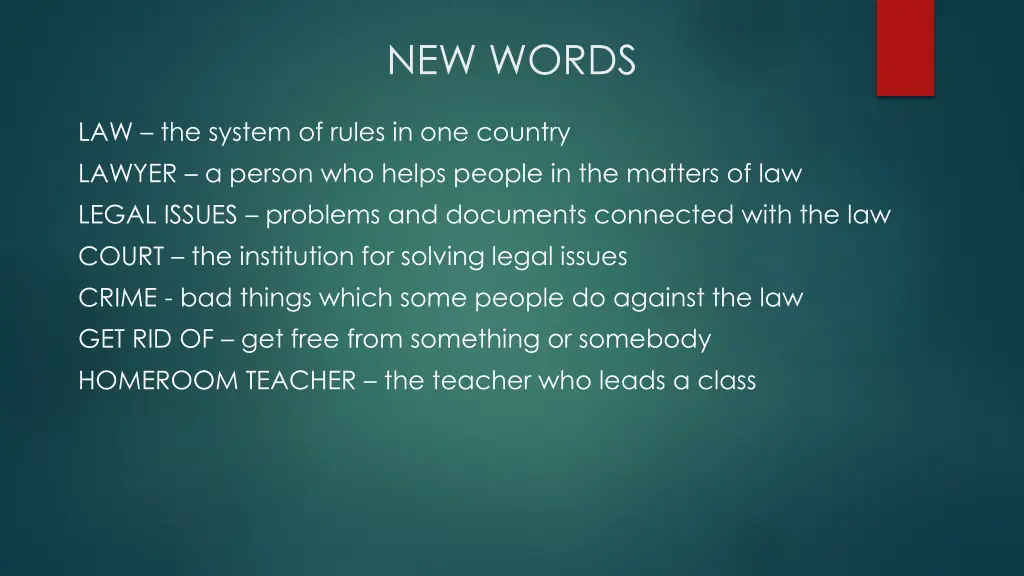 new words
