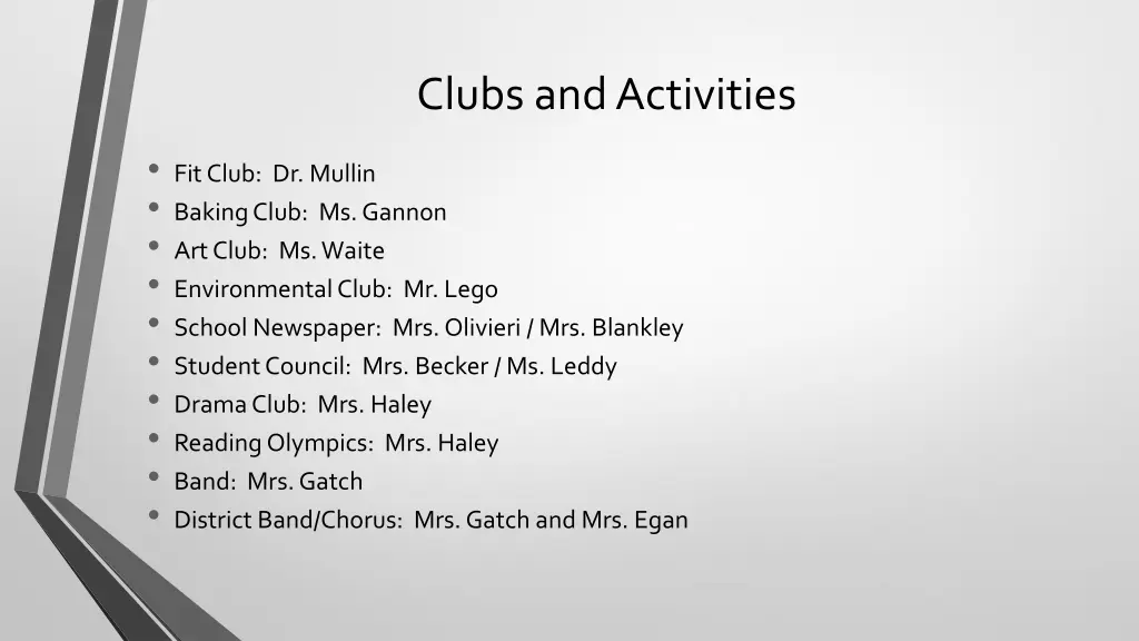 clubs and activities
