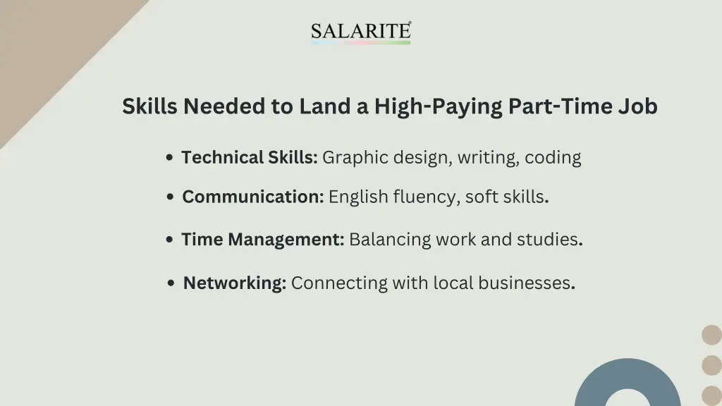 skills needed to land a high paying part time job