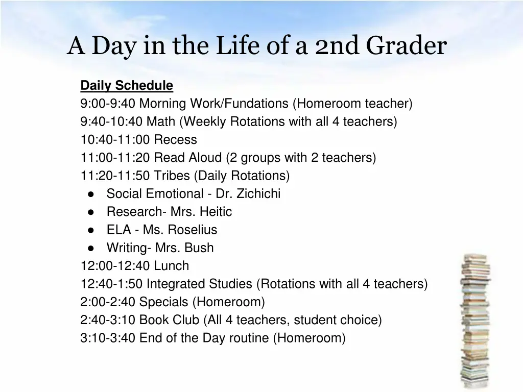 a day in the life of a 2nd grader