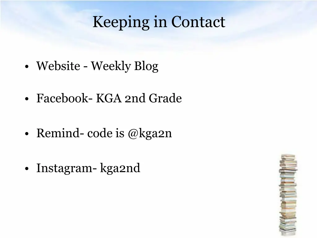 keeping in contact