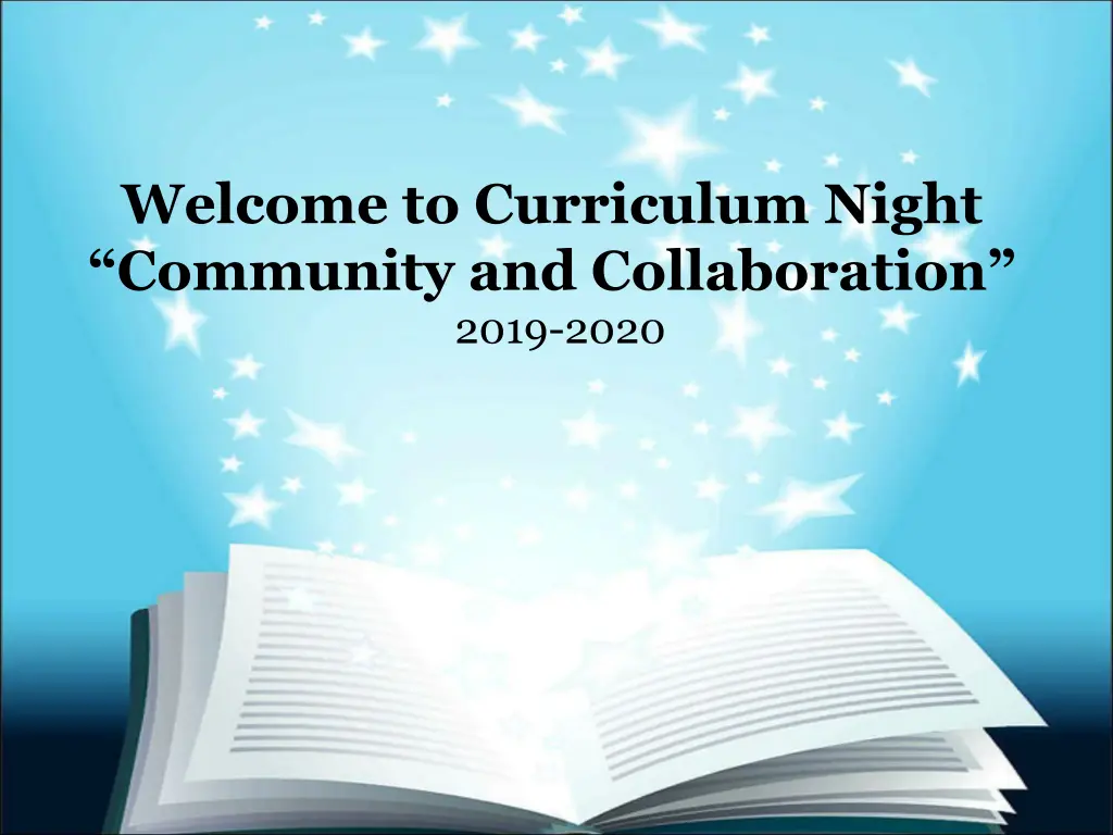welcome to curriculum night community
