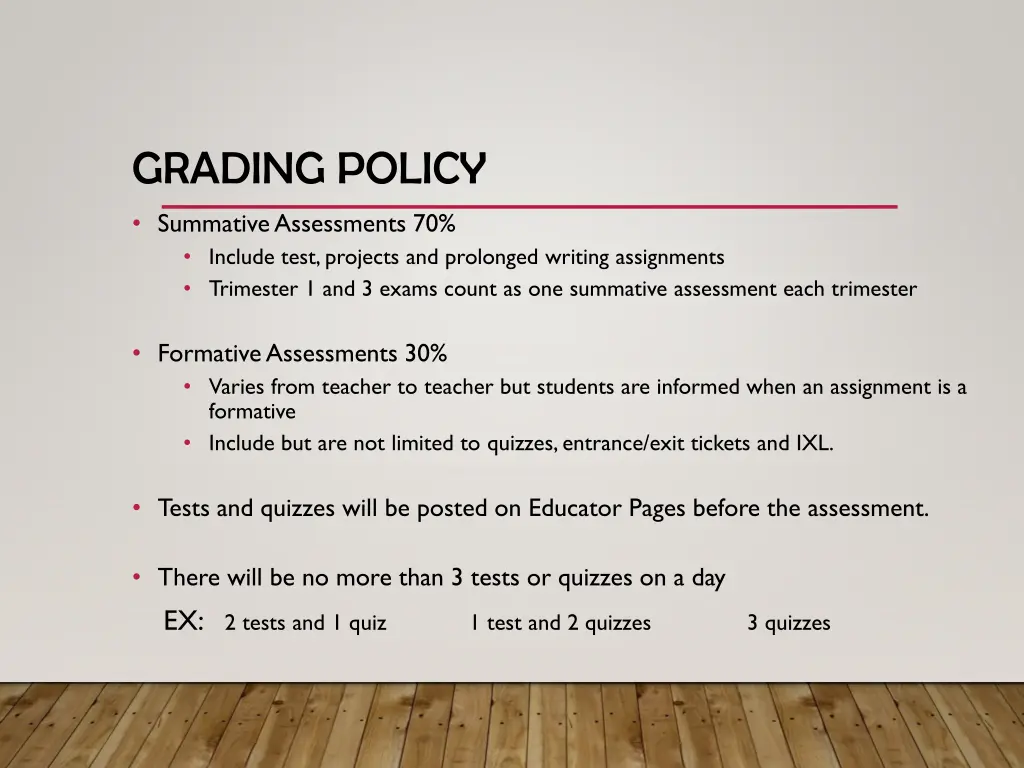 grading policy