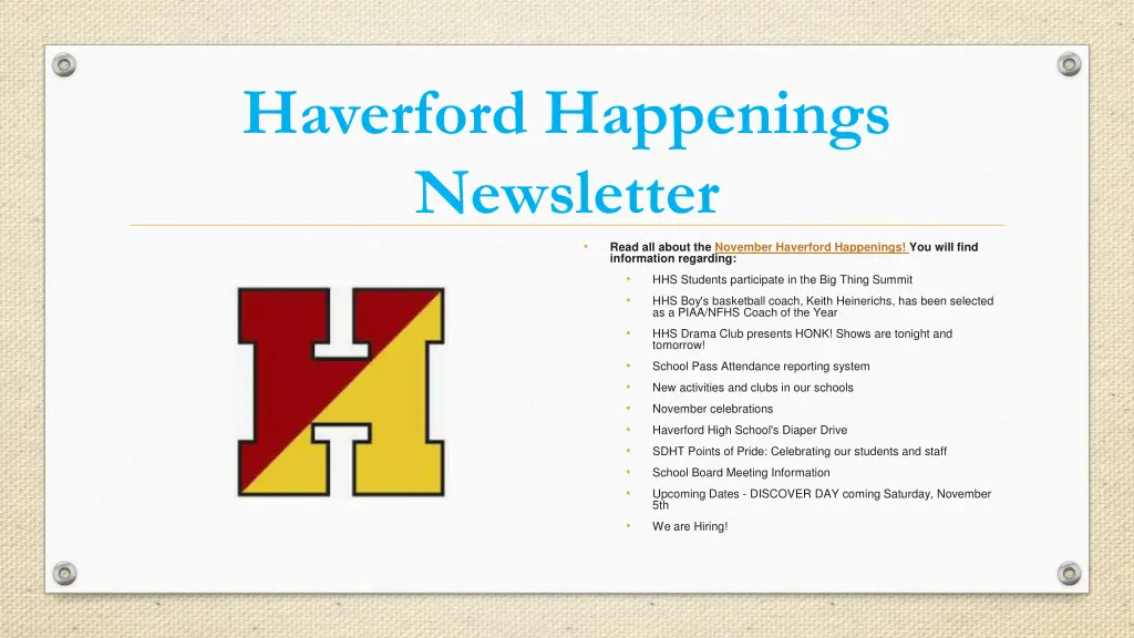 haverford happenings newsletter