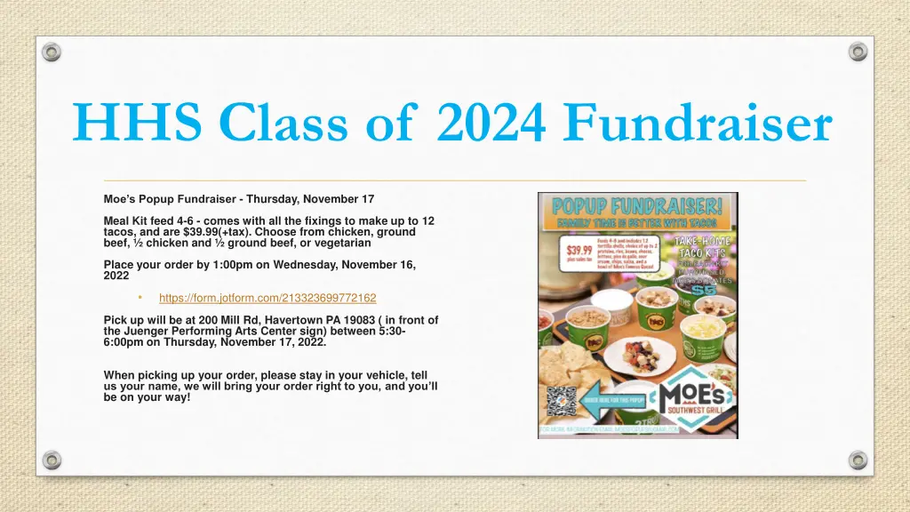 hhs class of 2024 fundraiser