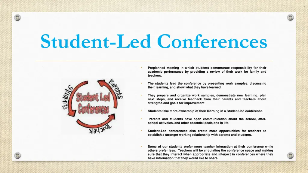 student led conferences 1