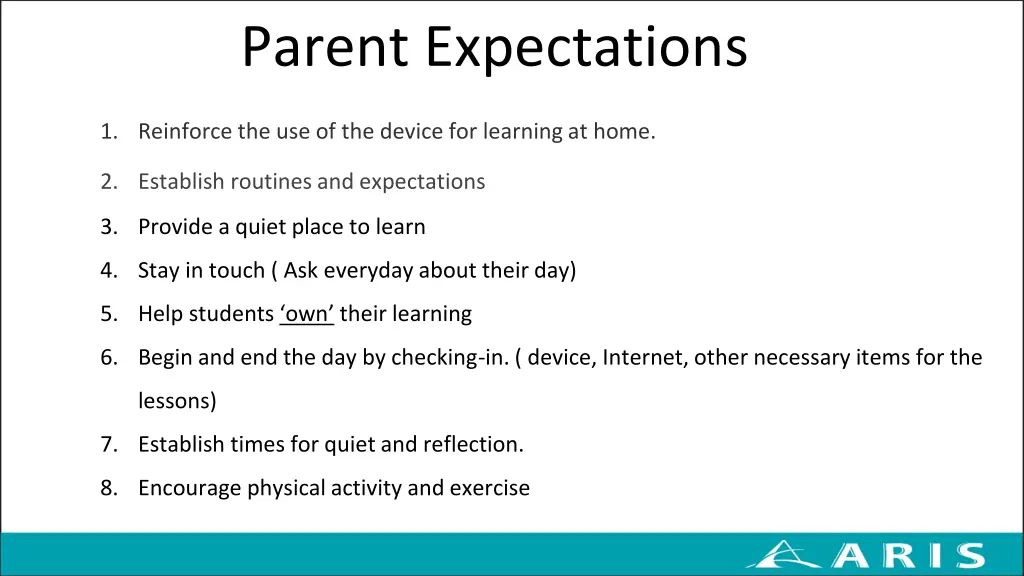 parent expectations