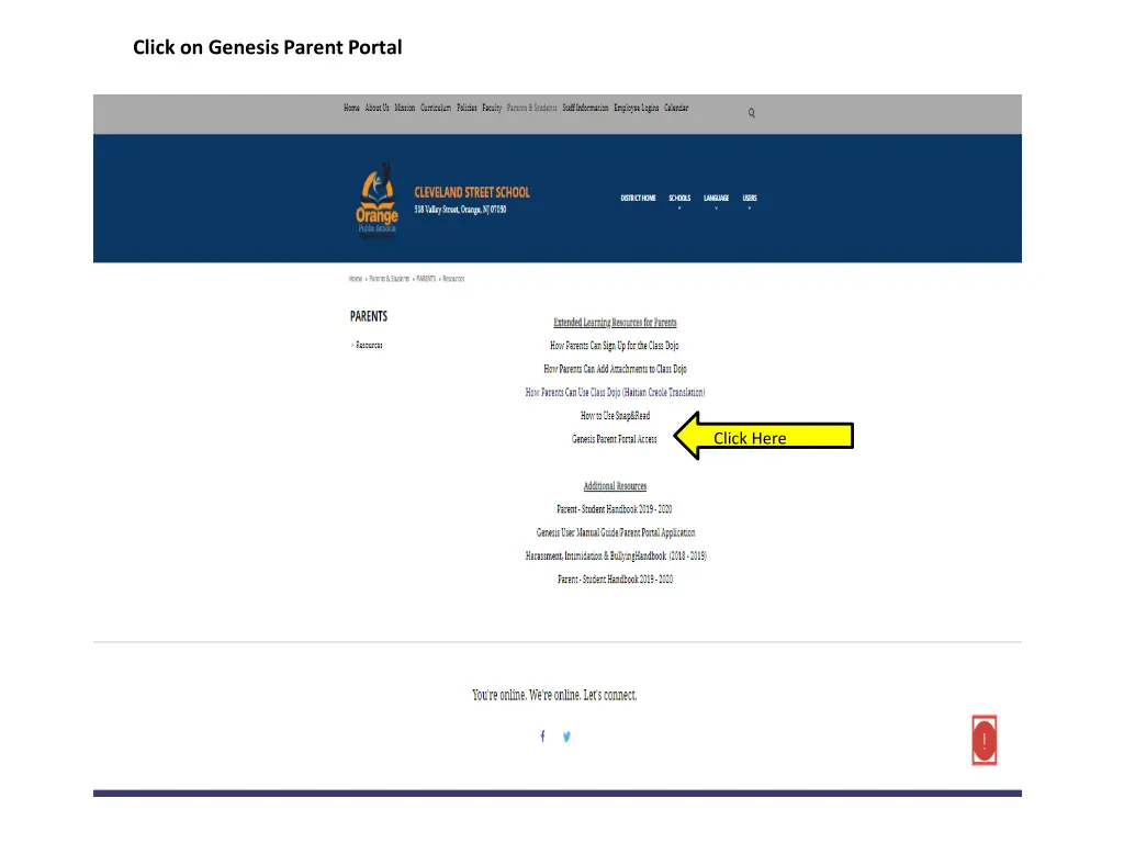 click on genesis parent portal