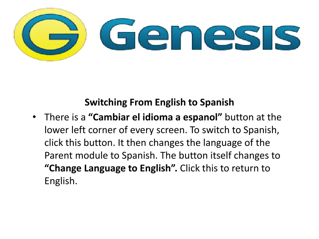 switching from english to spanish there