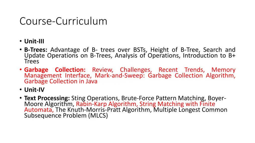 course curriculum 1