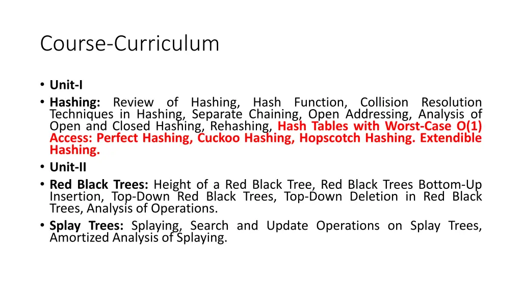 course curriculum