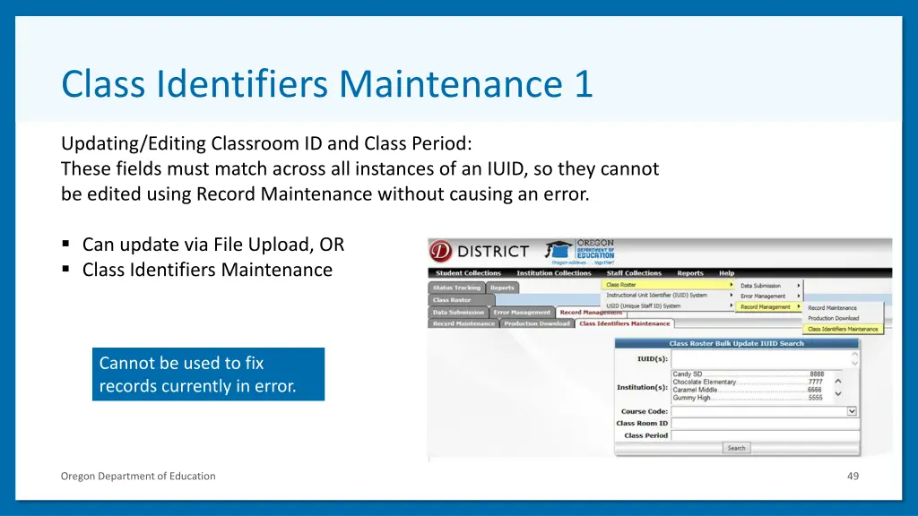 class identifiers maintenance 1