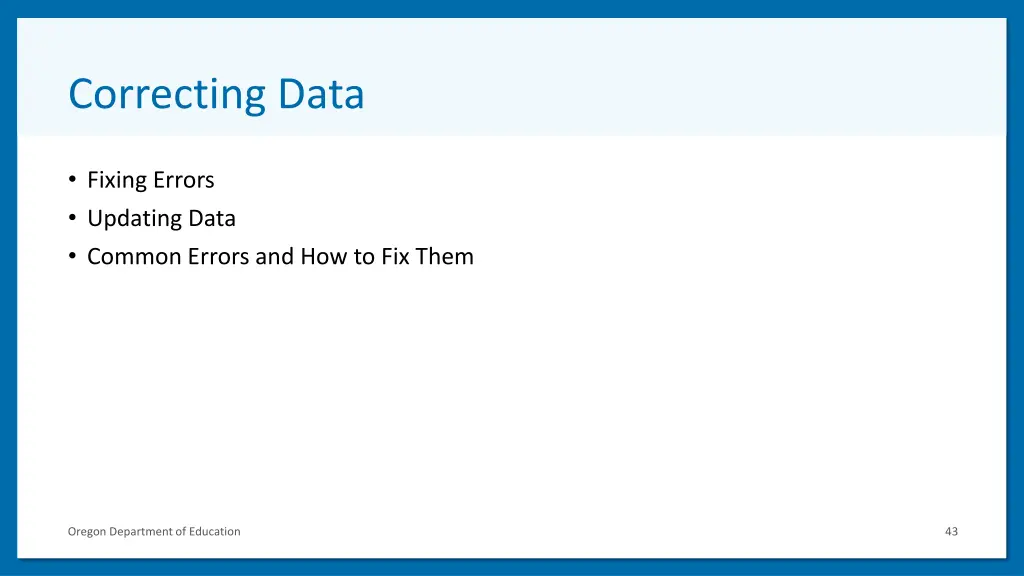correcting data