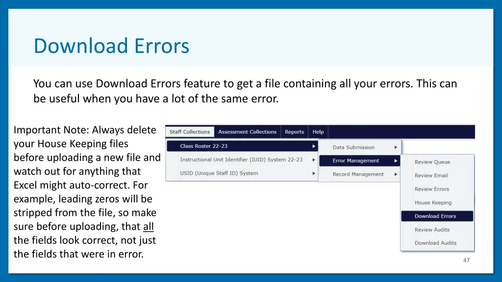 download errors