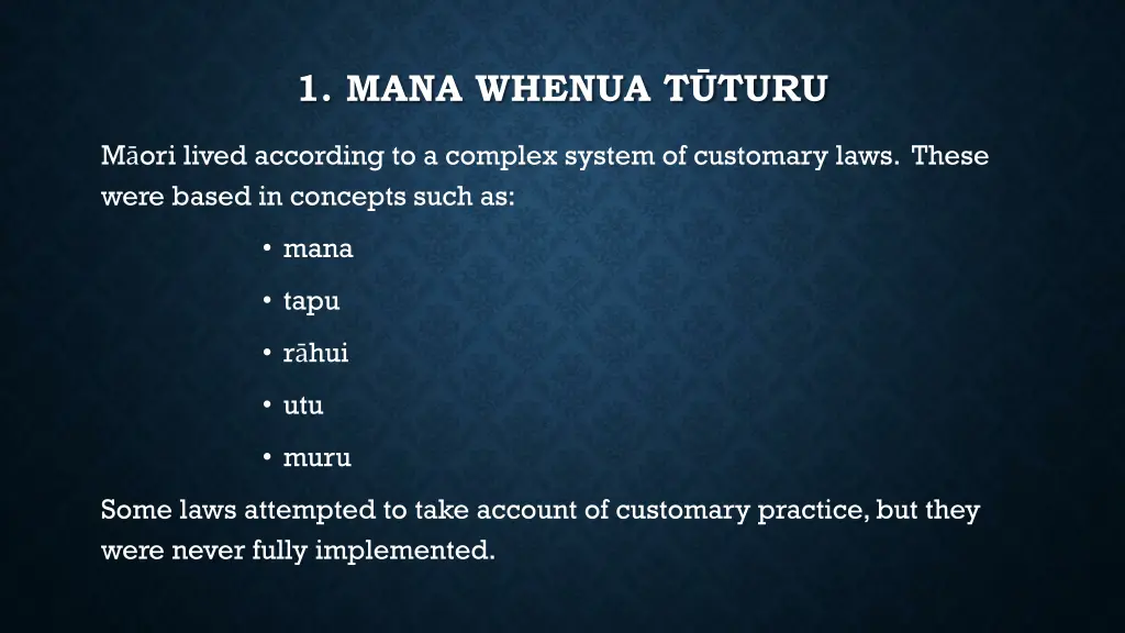 1 mana whenua t turu