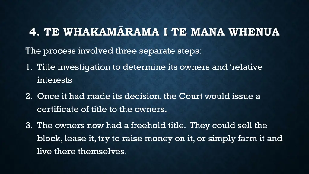 4 te whakam rama i te mana whenua
