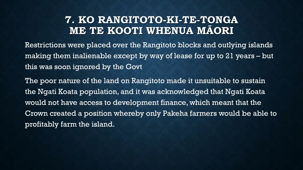 7 ko rangitoto ki te tonga me te kooti whenua 6