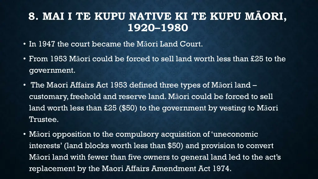 8 mai i te kupu native ki te kupu m ori 1920 1980