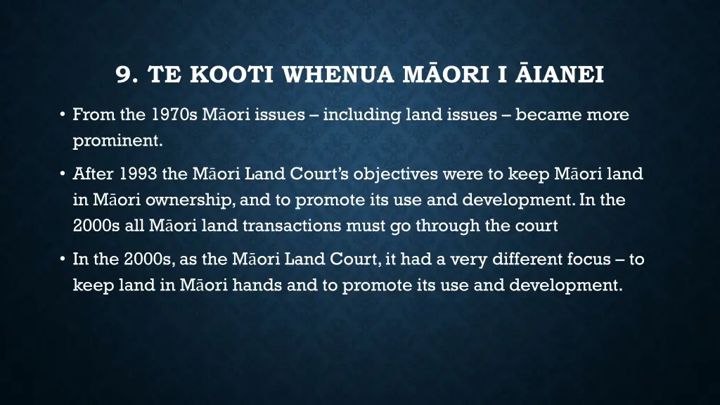 9 te kooti whenua m ori i ianei