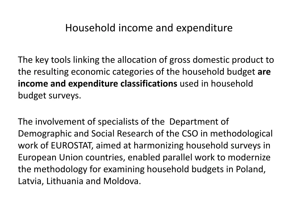 household income and expenditure