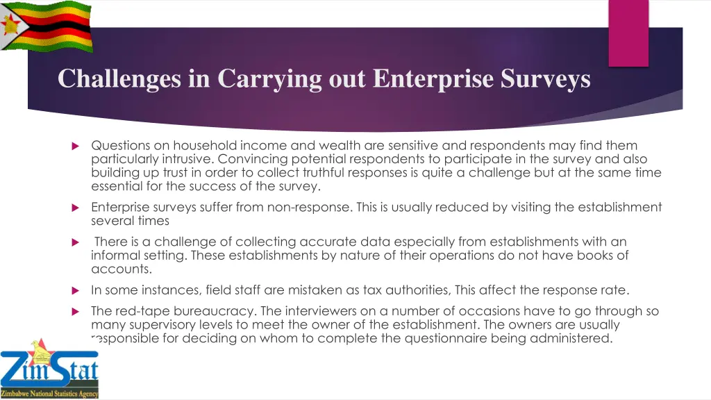 challenges in carrying out enterprise surveys
