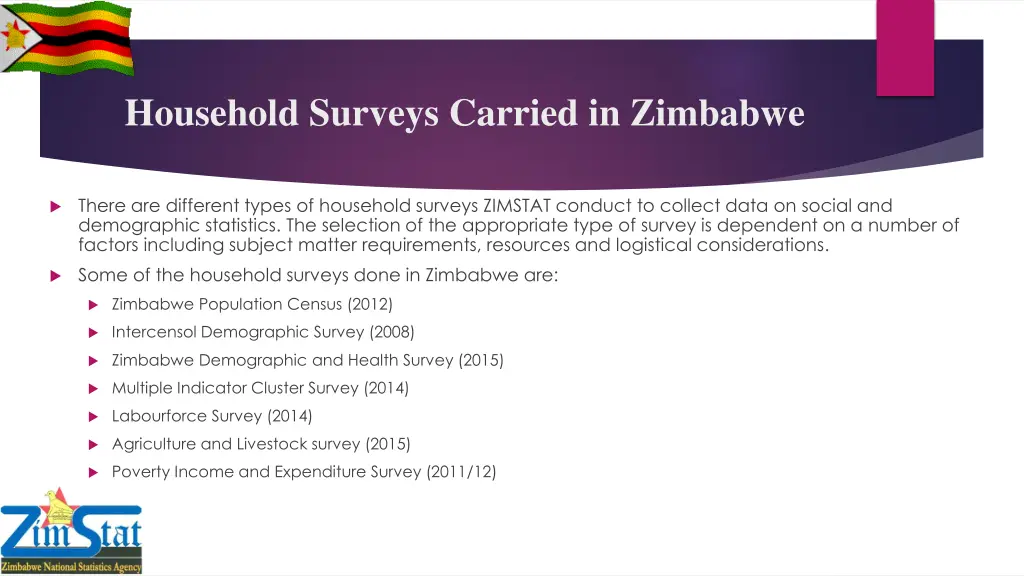 household surveys carried in zimbabwe