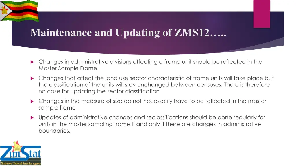 maintenance and updating of zms12 1