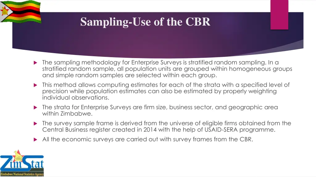 sampling use of the cbr