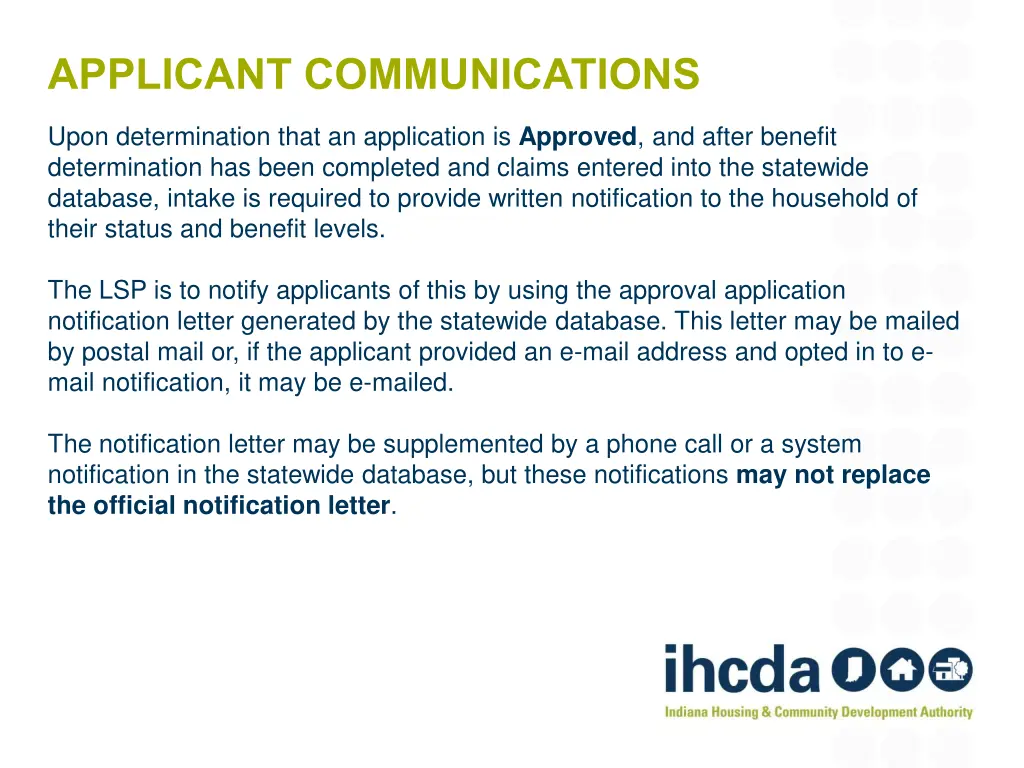 applicant communications 1