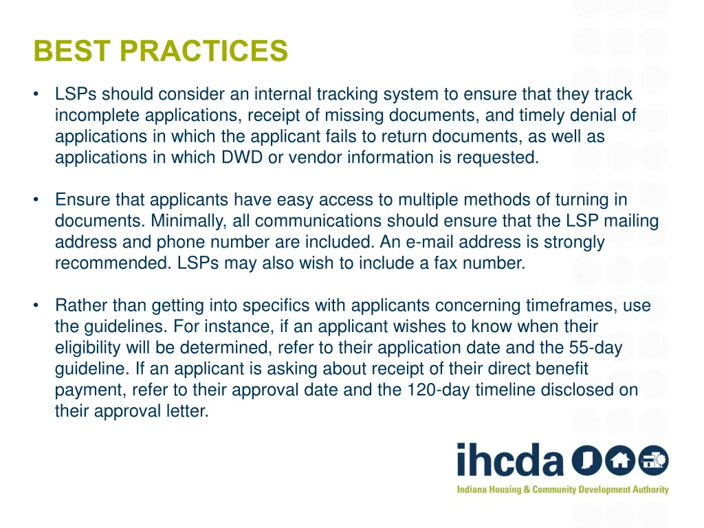 best practices