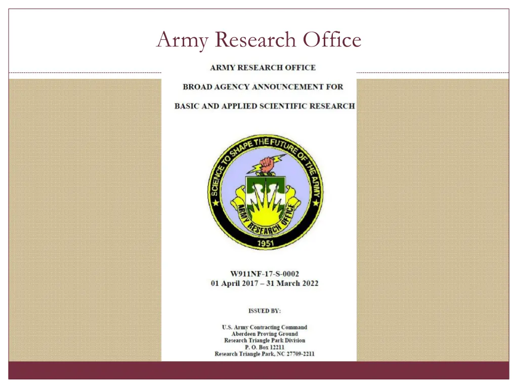 army research office