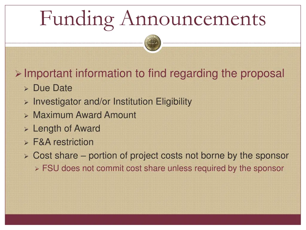 funding announcements 1
