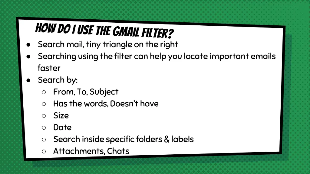 search mail tiny triangle on the right searching