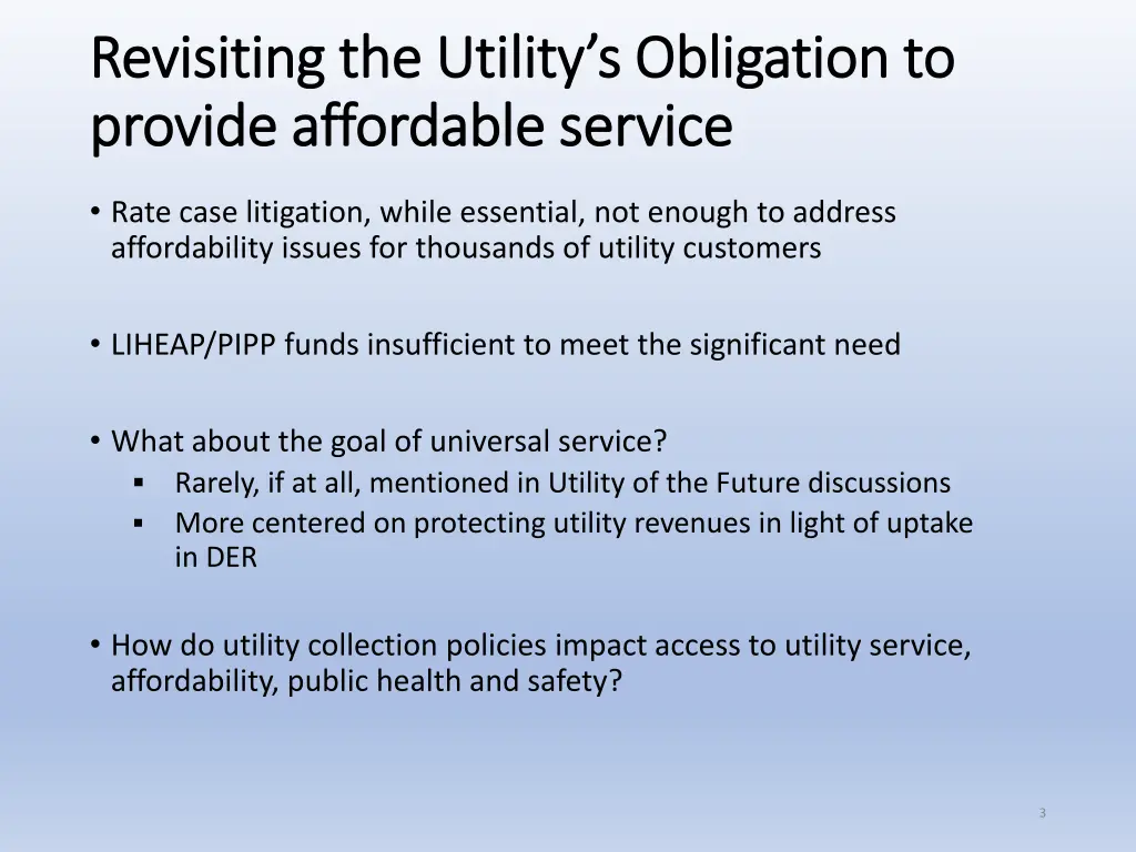 revisiting the utility s obligation to revisiting
