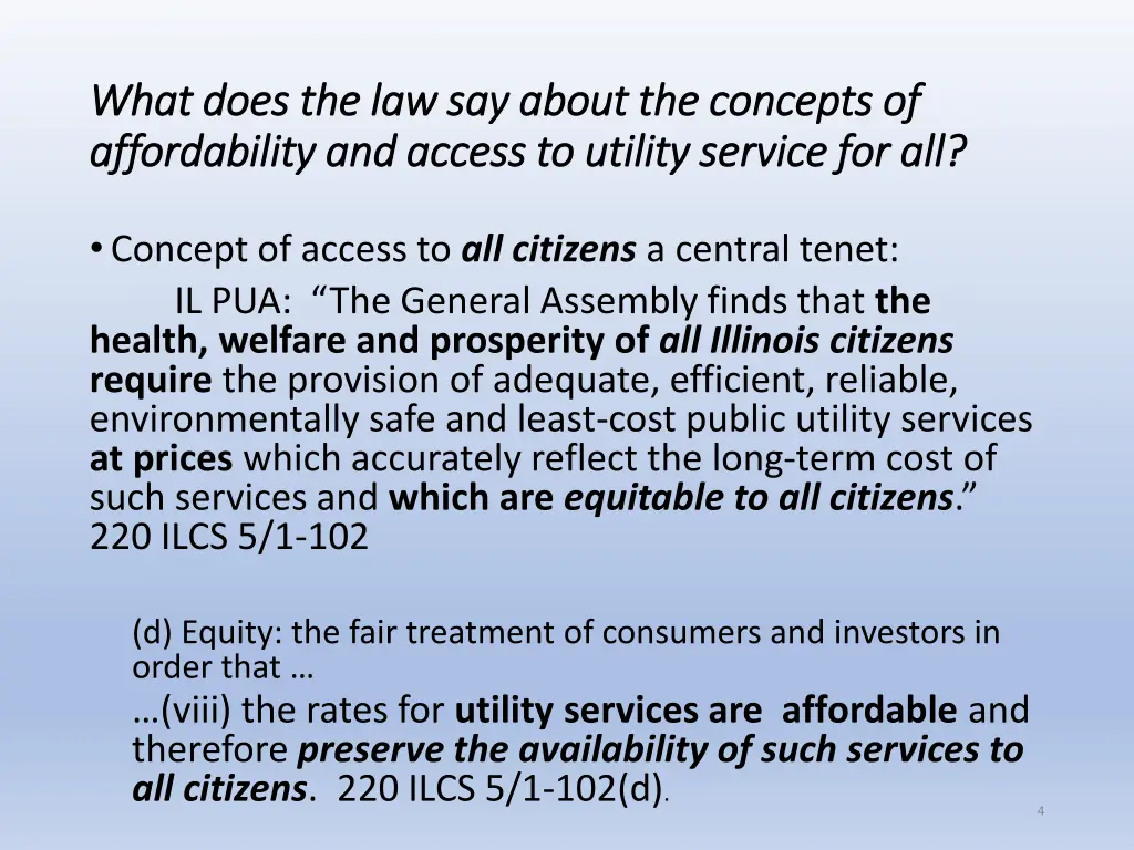 what does the law say about the concepts of what