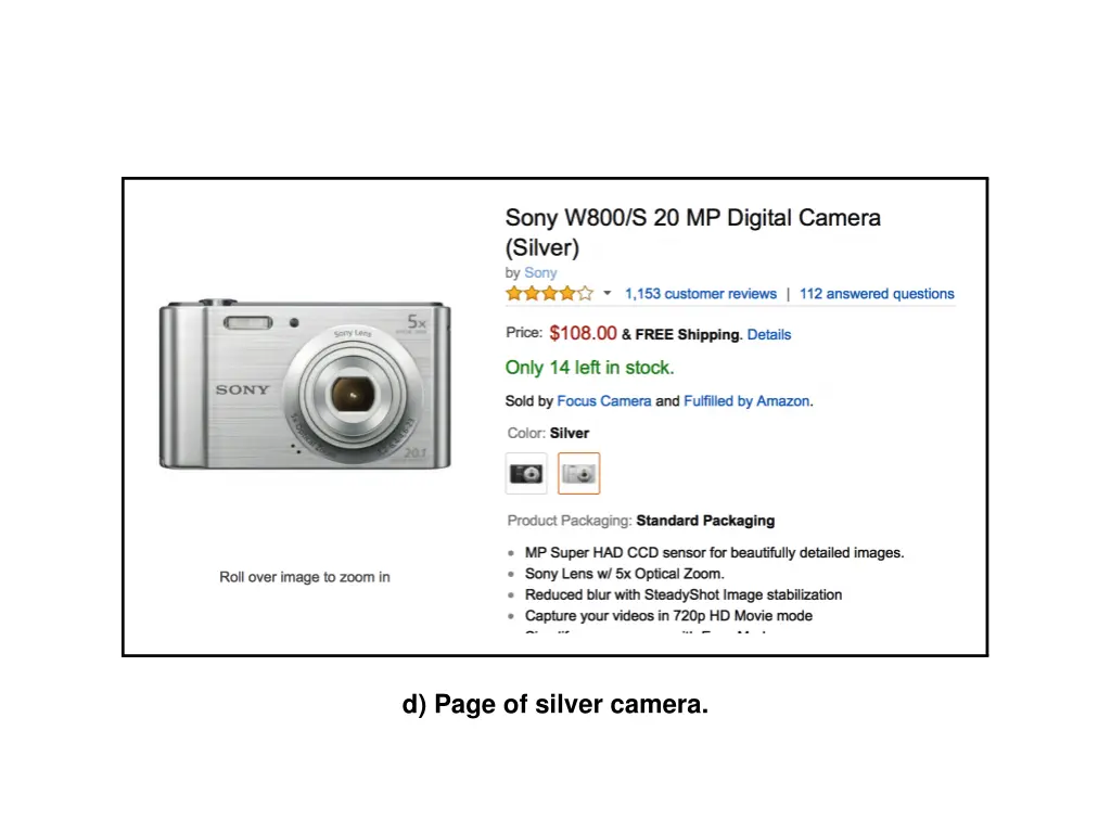 d page of silver camera