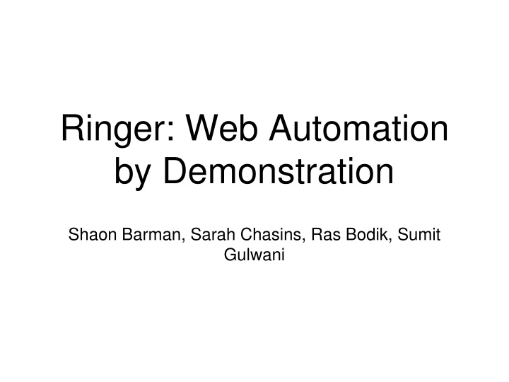 ringer web automation by demonstration