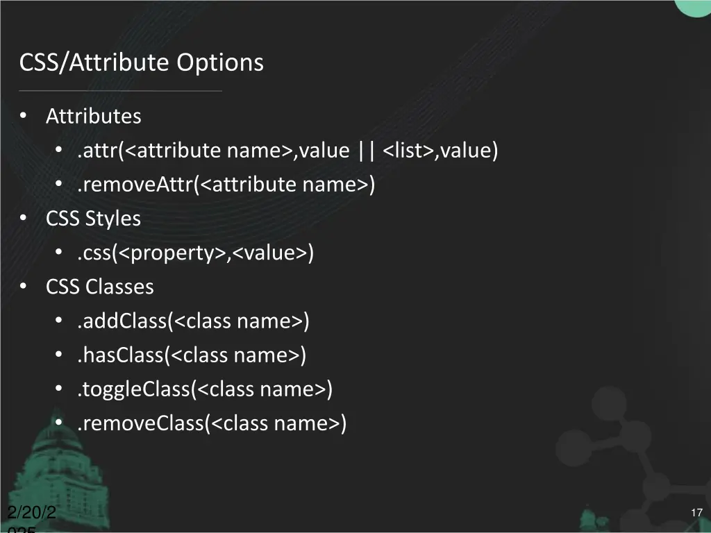 css attribute options