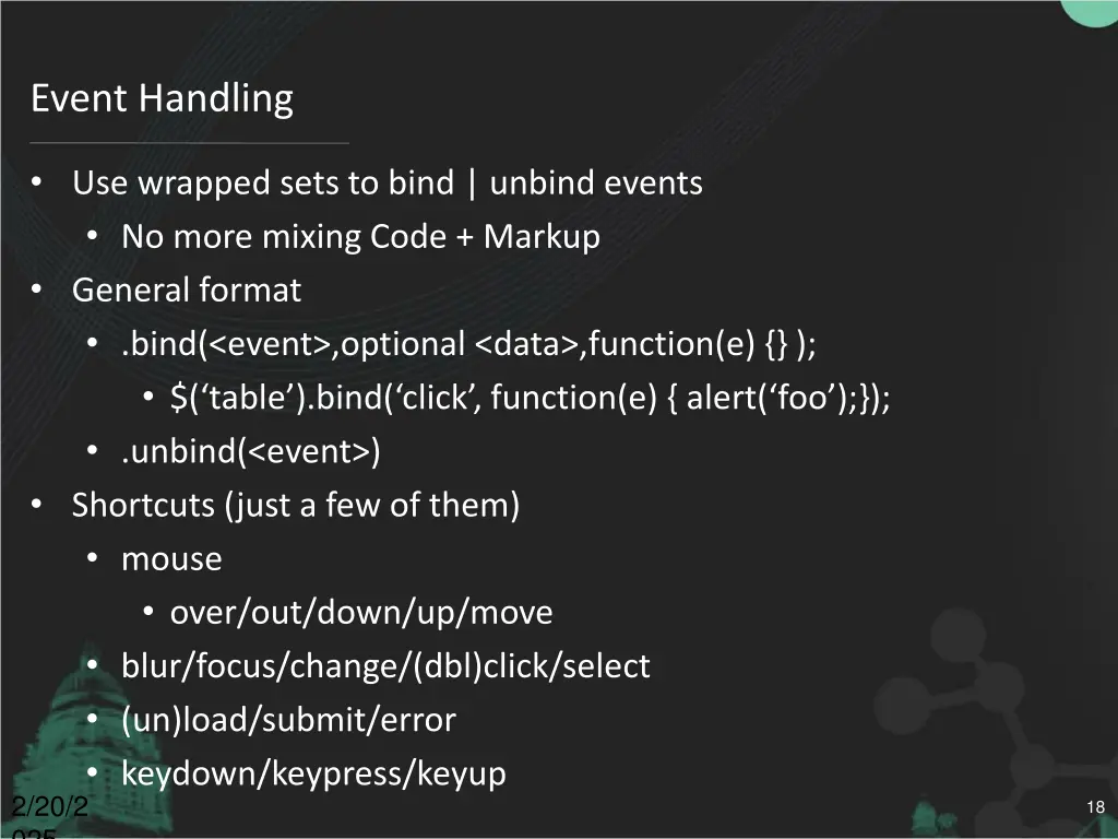 event handling
