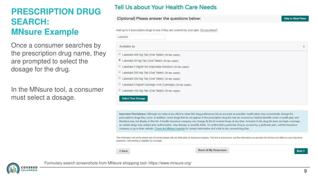 prescription drug search mnsure example 1