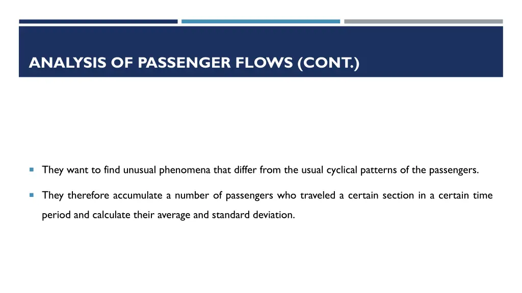 analysis of passenger flows cont