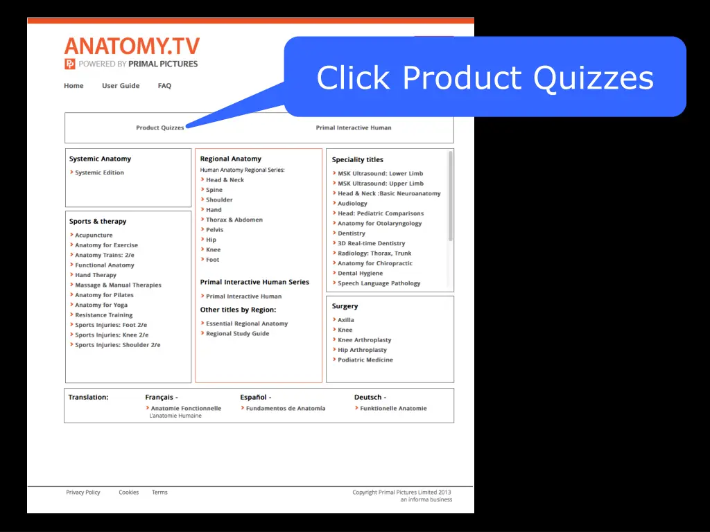 click product quizzes