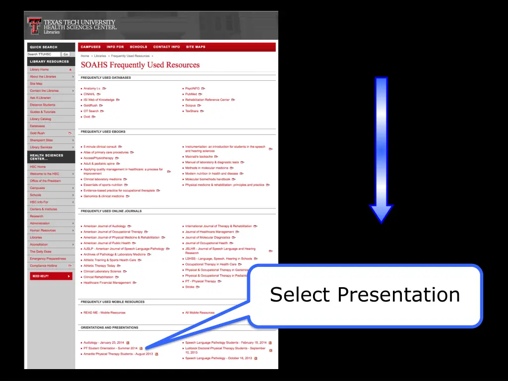 select presentation