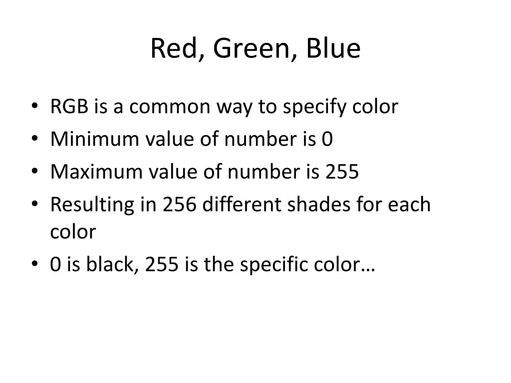 red green blue