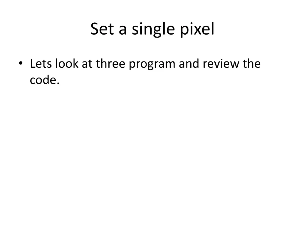 set a single pixel