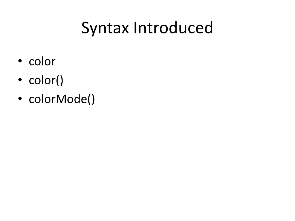 syntax introduced