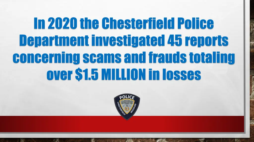 in 2020 the chesterfield police department