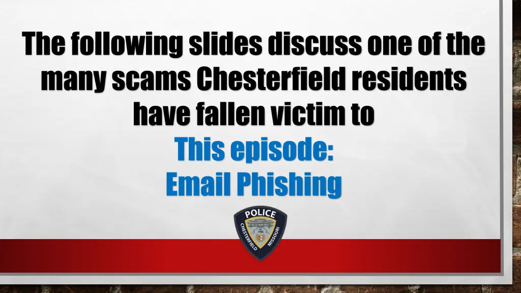 the following slides discuss one of the many